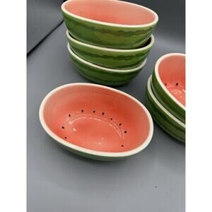 Vintage Watermelon Bowls Set of 6 Ceramic Oval Fruit Dessert Dayton’s Hudson’s